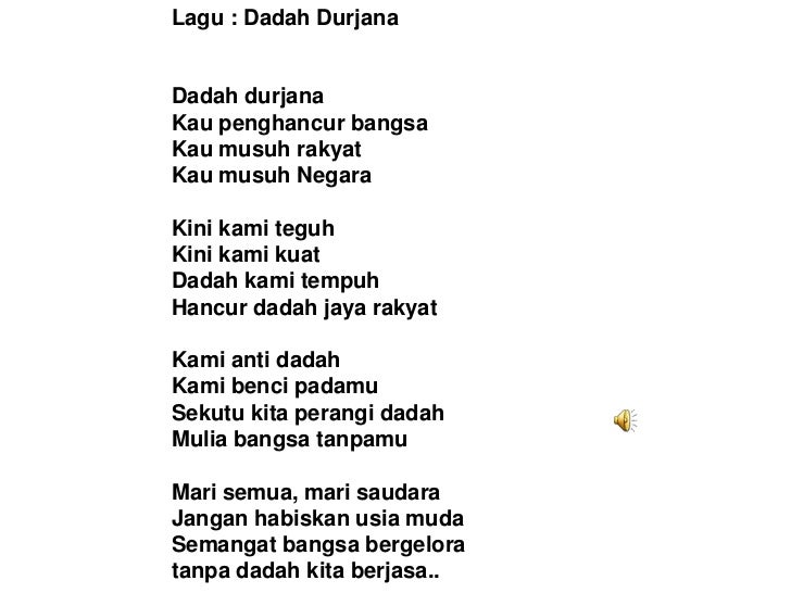 Power point lagu benci dadah