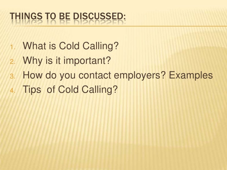 cold calling job