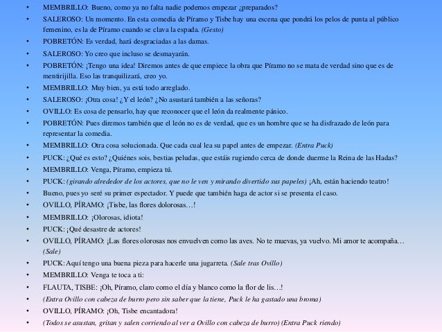 Guión de teatro "Sueño de una noche de verano"