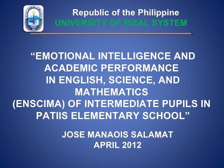 Emotional intelligence thesis proposal