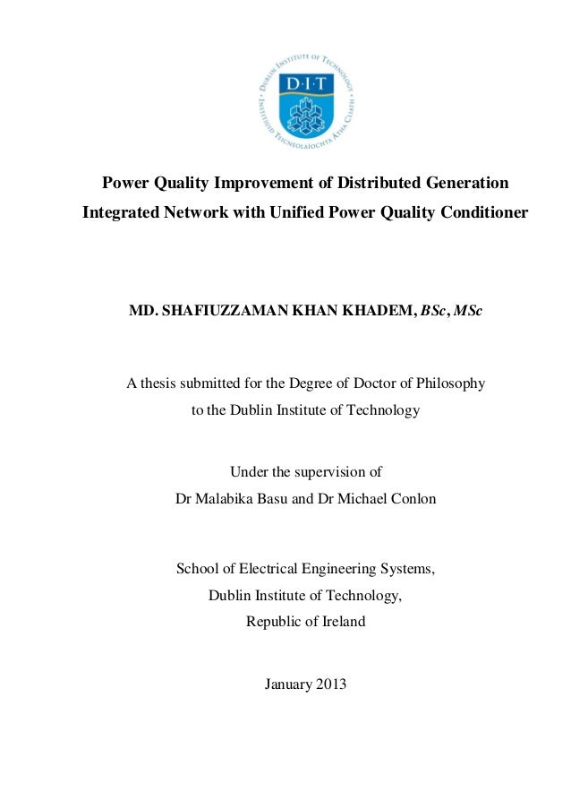 Thesis on power quality improvement