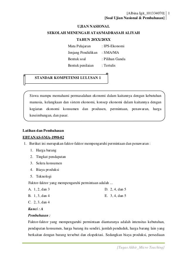 Ppl1 bie kumpulan soal & pembahasan un sma ekonomi
