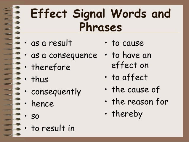 signal words for cause