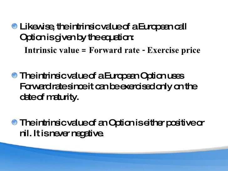 Intrinsic value method stock options