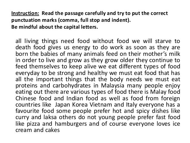 Sentences without punctuation worksheets image