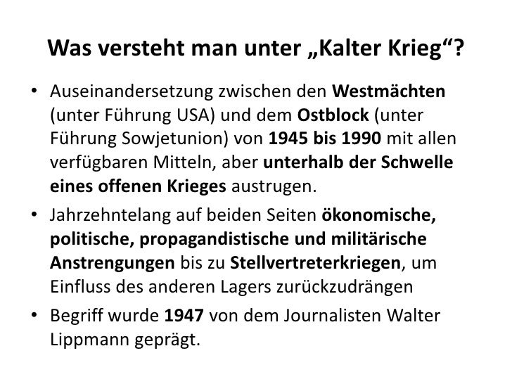 Kalter Krieg Zusammenfassung Pdf Ppt kalter krieg