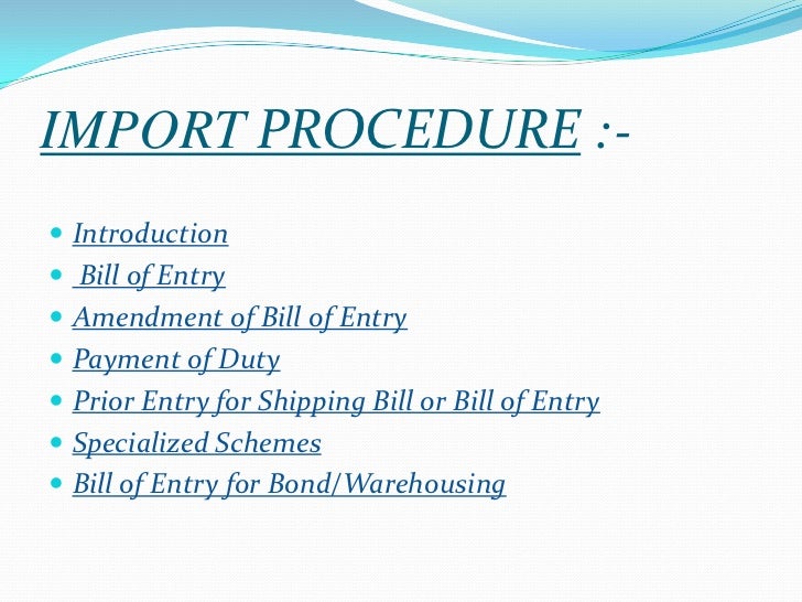 ppt of custom procedure 001 import export flow chart procedure