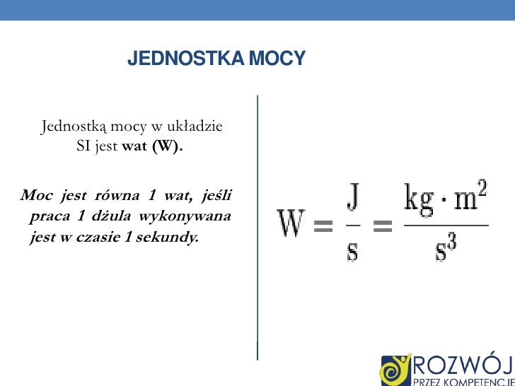 Jednostka Energii Mechanicznej Praca moc energia