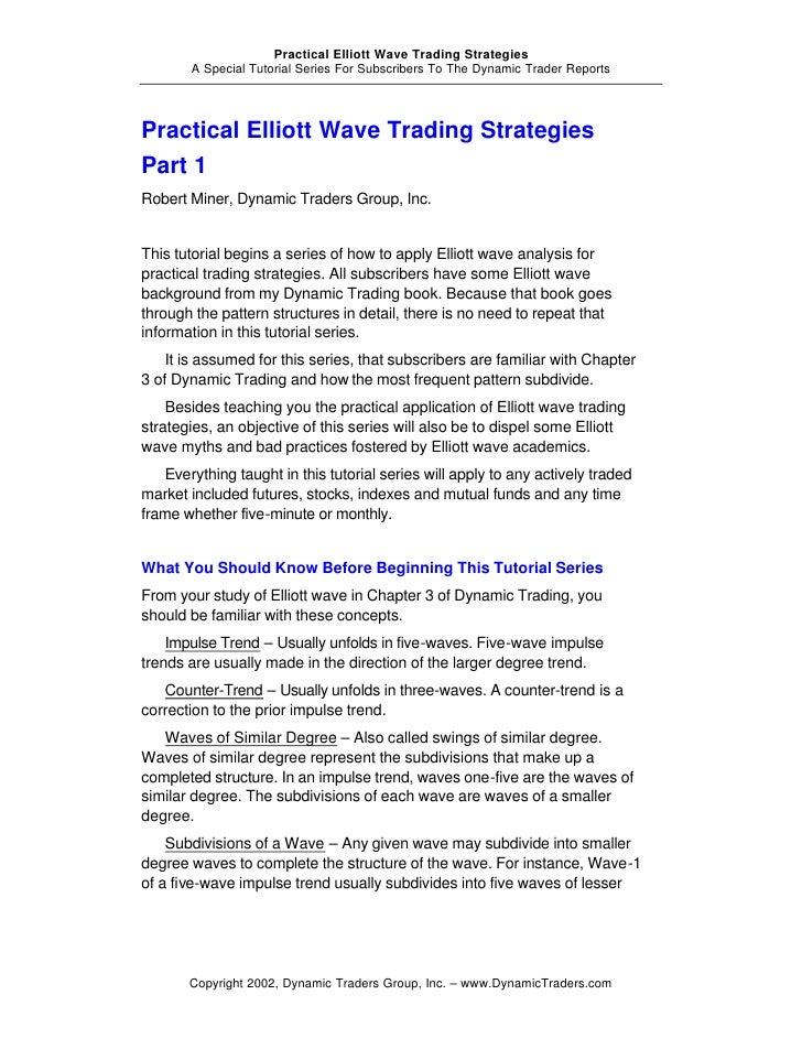 practical elliott wave trading strategies pdf