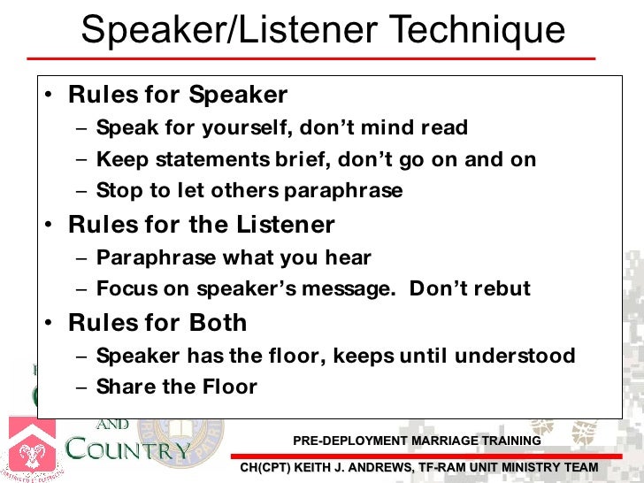 Pre Deployment Marriage Class