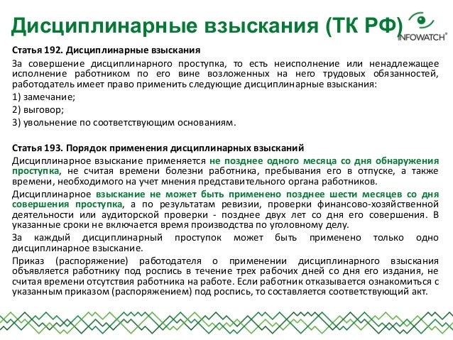подсказывало трудовой кодекс о наложении дисциплинарного взыскания Вы