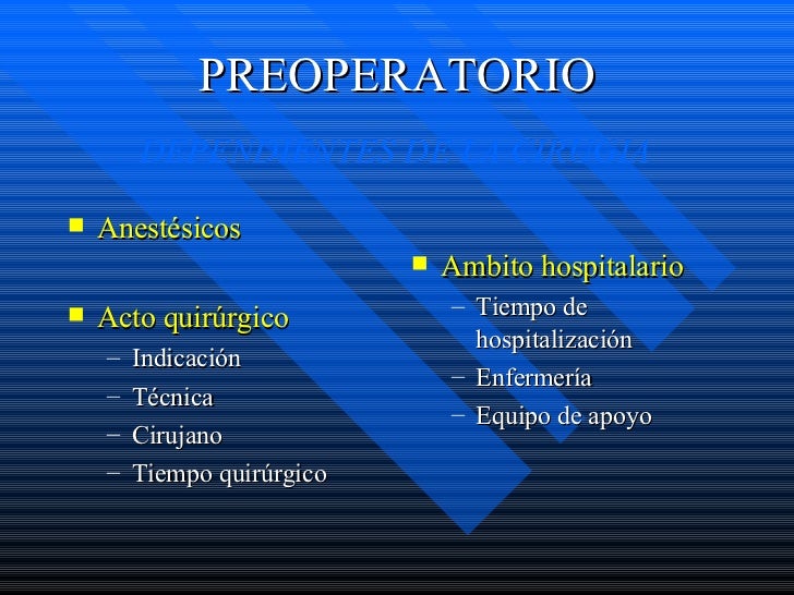 Pre, Pos Y Trans Operatorio.