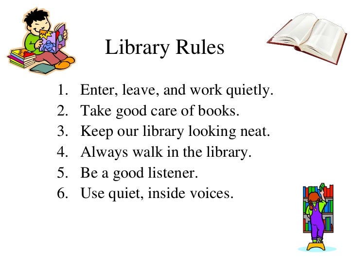 Prek 2nd Grade Library Rules
