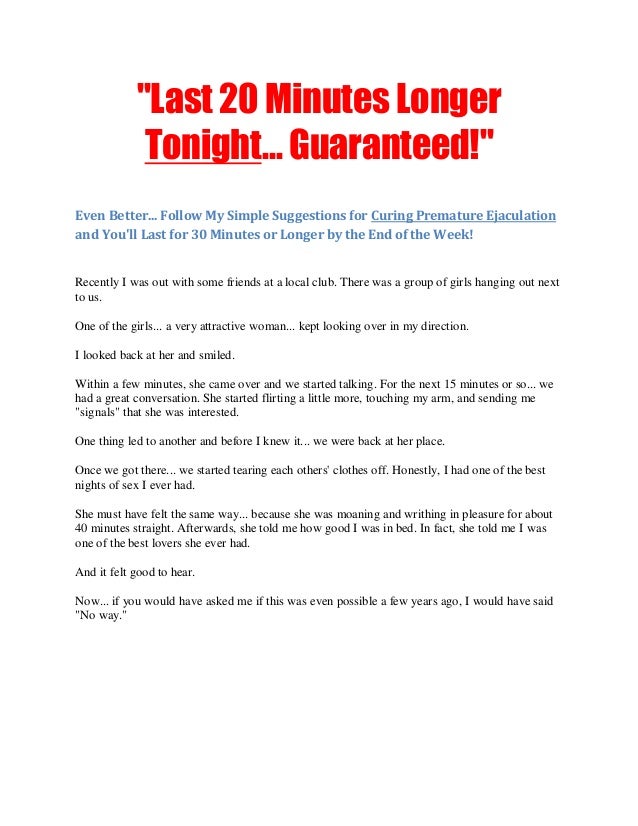 How to Cure Premature Ejaculation and Last Longer in Bed ... Premature ejaculation review