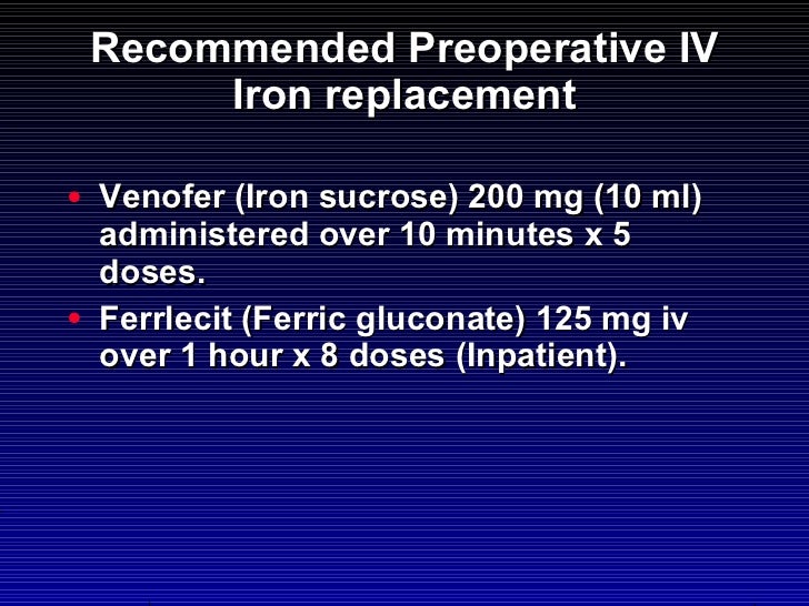 Preoperative use of parenteral iron Preoperative use of parenteral iron