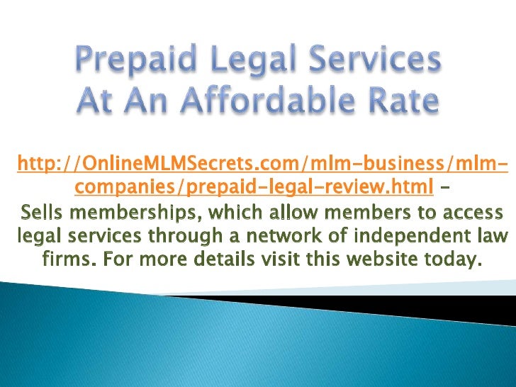 Prepaid Legal Services At An Affordable Rate