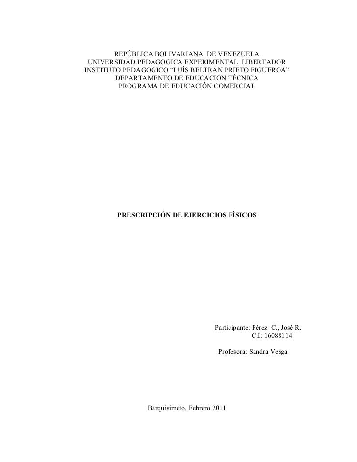 Prescripción de Ejercicios Fisicos Prescripción de Ejercicios Fisicos