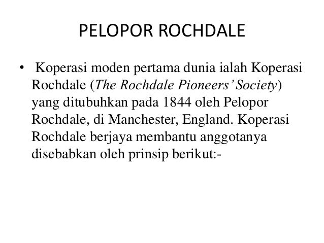 prinsip koperasi rochdale pada tahun 1944