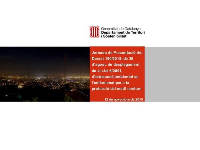 DECRET DE LA GENERALITAT decret de la generalitat: