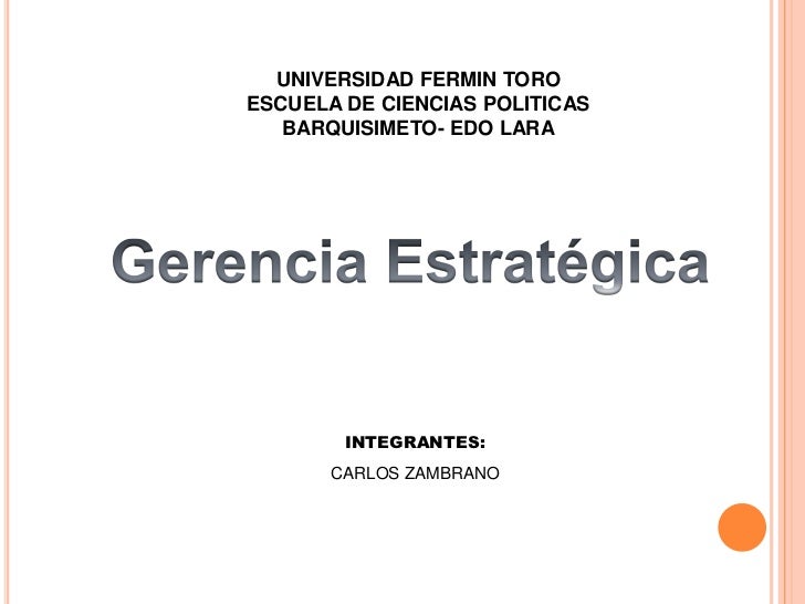 GERENCIA ESTRATEGICA ADMINISTRACION gerencia estrategica administracion: