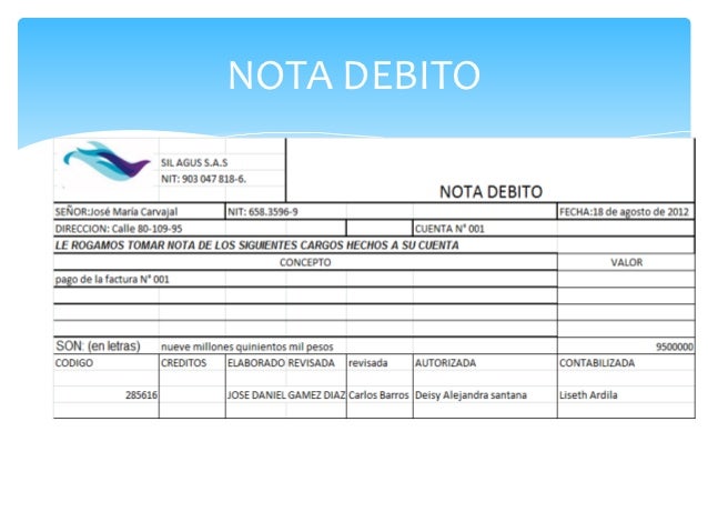 documentos negociables y no negociables nota de debito