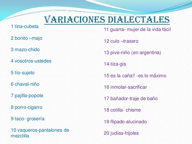 Variaciones Linguisticas