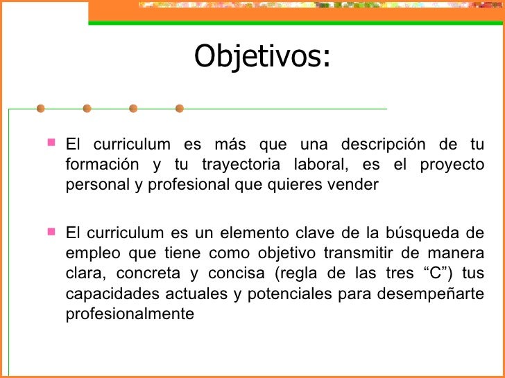personal objective resume