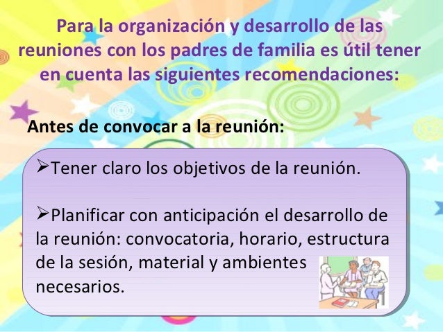 Estrategias para las reuniones de padres de familia