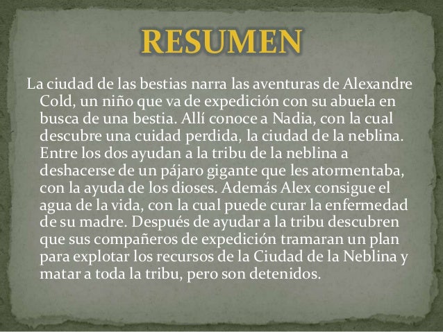 (DOCX) Argumento: Ciudad de las Bestias - DOKUMEN.TIPS