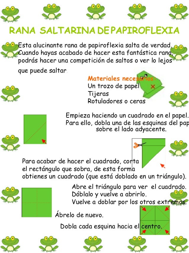 Dobla cada uno de los dos extremos hacia lalínea central.Dobla el triángulo inferior hacia arriba.Dobla cada una de las do...