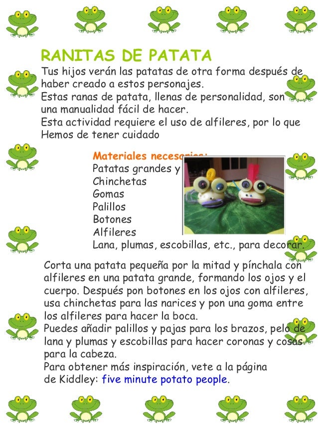 GORRO EN FORMA DE RANAMateriales necesariosCaja de cereales: abierta sobre la mesaTijerasGrapadoraCartulina: verde y blanc...