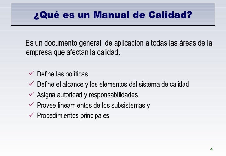 Manual De Calidad