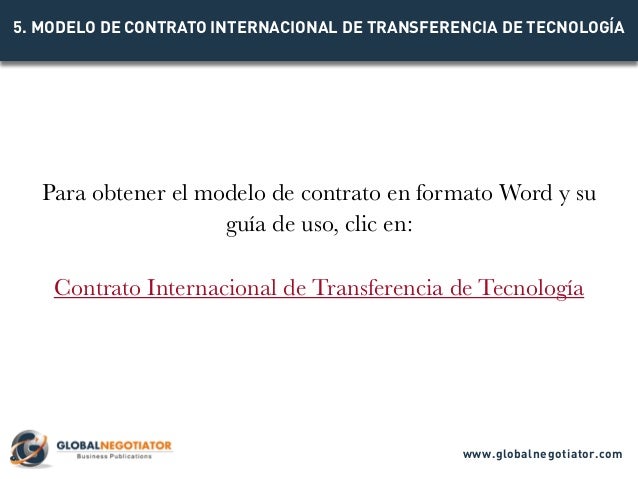 Contrato De Transferencia De Tecnologia Ejemplo
