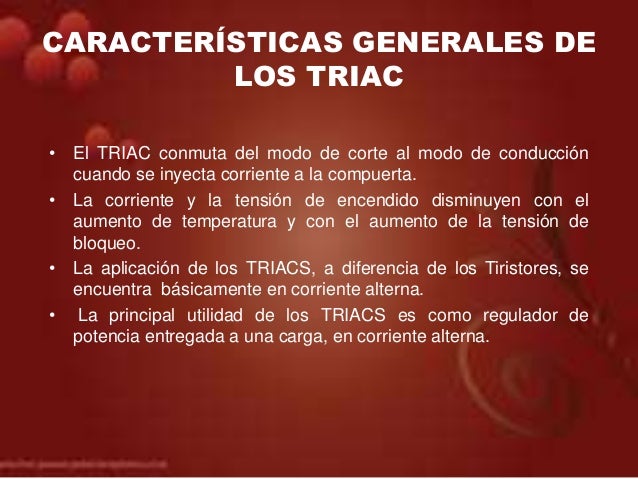 Resultado de imagen para caracteristicas del triac