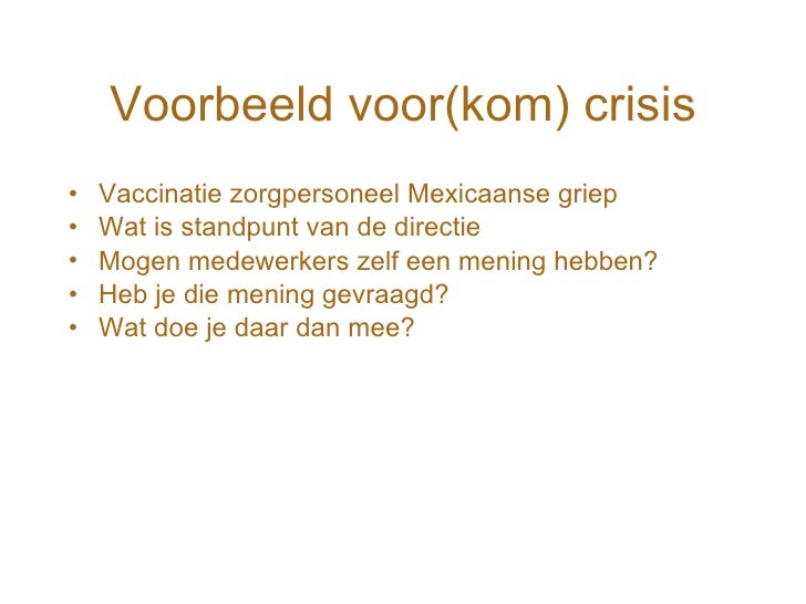 Presentatie Crisiscommunicatie in de zorg