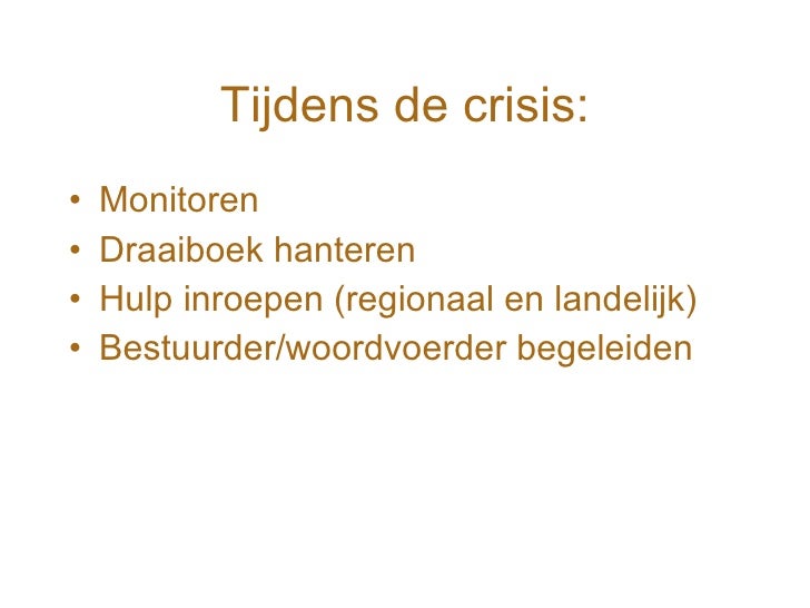 Presentatie Crisiscommunicatie in de zorg