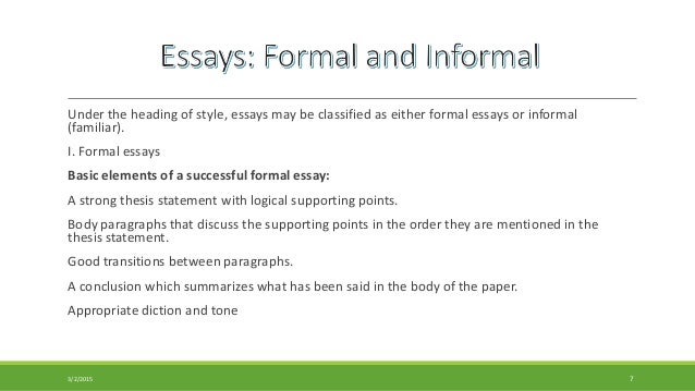 Informal essay literary terms