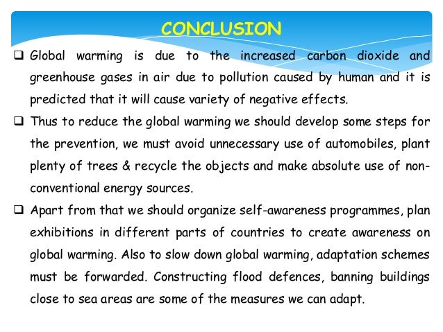 Conclusion on global warming essay