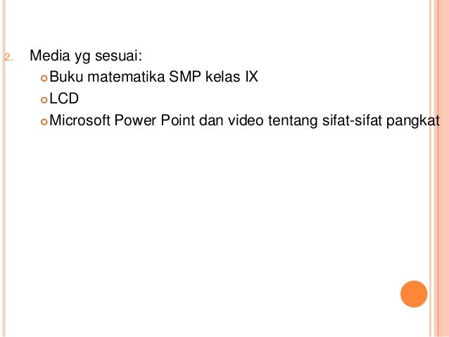 CONTOH PENERAPAN PEMBELAJARAN MATERI PANGKAT UNTUK SISWA 