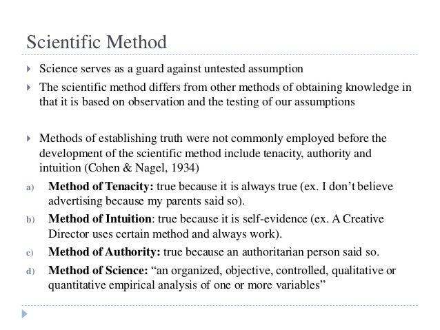 Scientific method essay