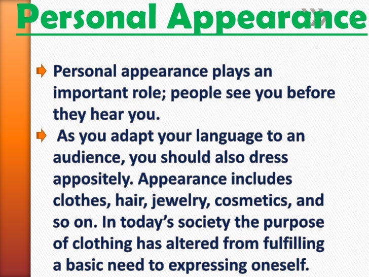 Examples of personal presentation picture