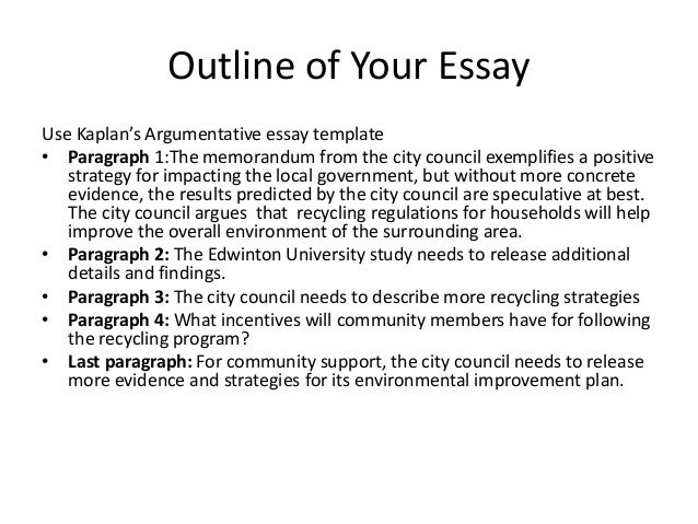 Example of an outline for a 5 paragraph essay