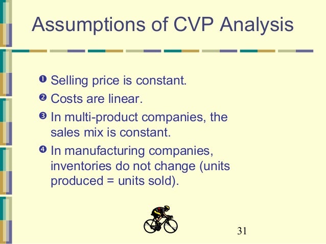 cvp assumption Following on from the previous assumption, cvp analysis only applies where one product is. cvp assumption Following on from the previous assumption, cvp analysis only applies where one product is.