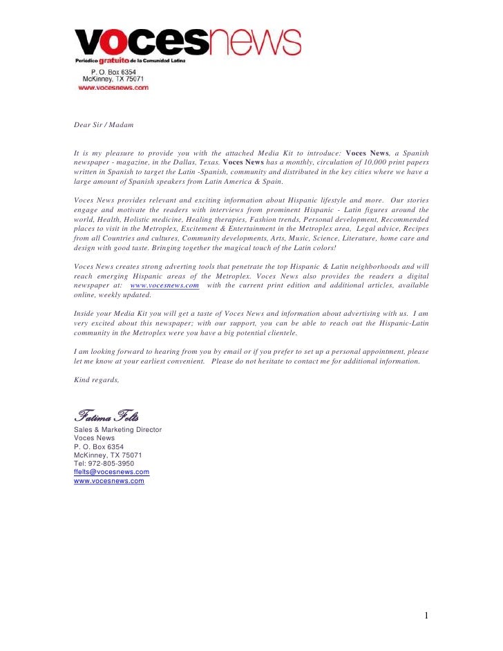 Presentation Letter