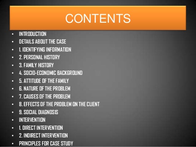 clinical case study presentation format