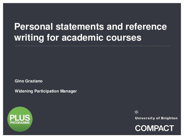 Personal academic writing
