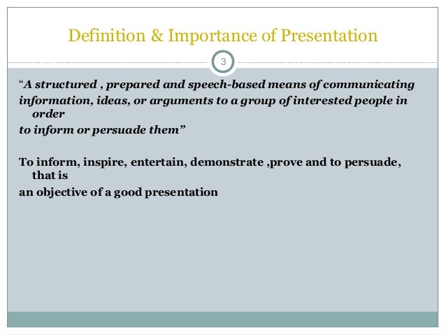 Definition of presentation skills