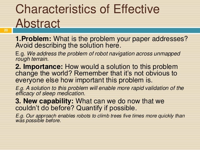 The Abstract Of A Research Paper