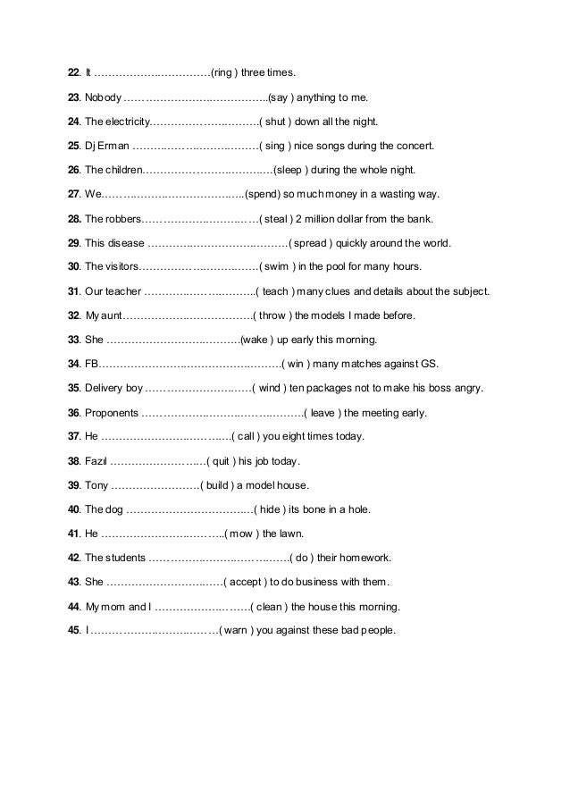 present perfect tense formula pdf