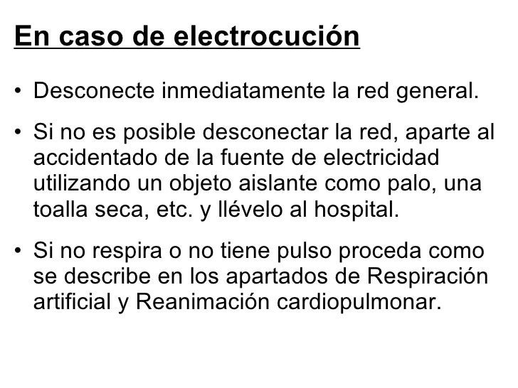 Prevención por electrocutación